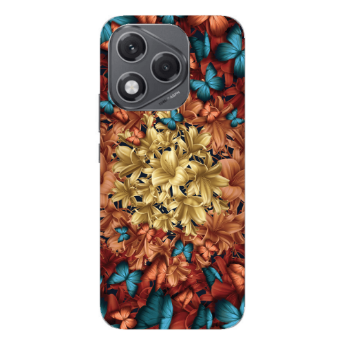 Honor 400 Lite Blue butterflies Transparent Silicone TPU Θήκη